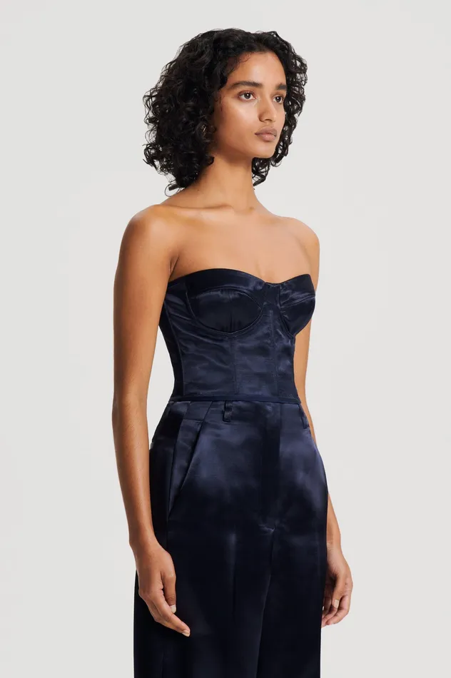 Scanlan Theodore FRENCH SATIN BUSTIER INK Women Tops Scanlan Theodore FRENCH SATIN BUSTIER INK Women Tops