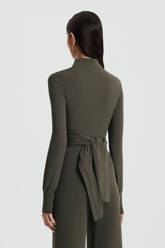 Scanlan Theodore MICRO CREPE WRAP SHIRT SAFARI Women Tops Scanlan Theodore MICRO CREPE WRAP SHIRT SAFARI Women Tops