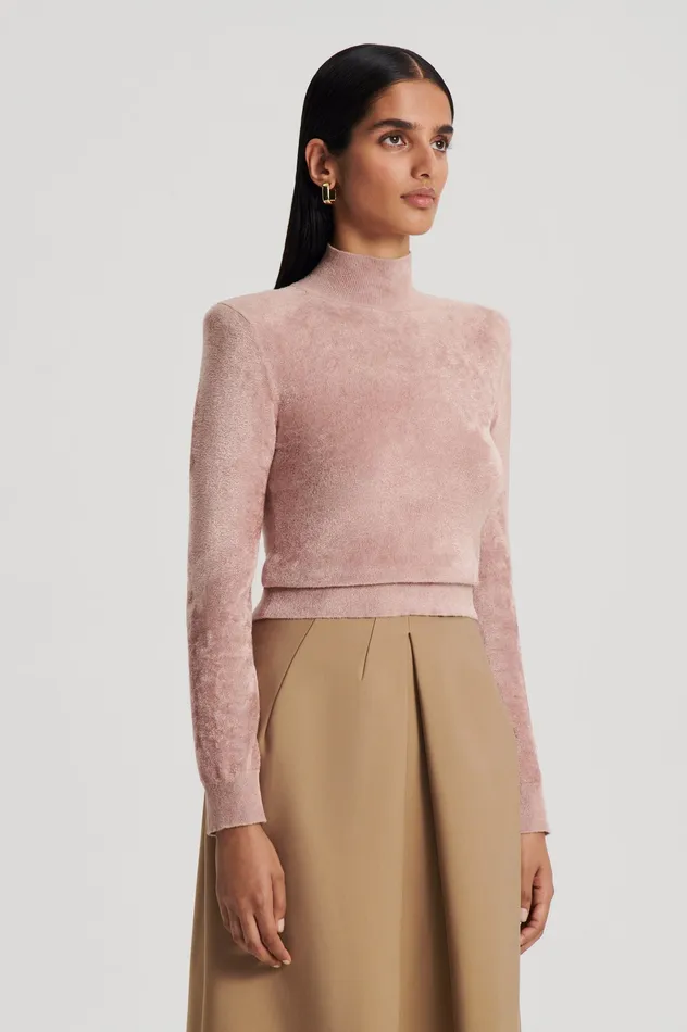 Scanlan Theodore Sweaters Women VELVET SHOULDER PAD SWEATER NUDE