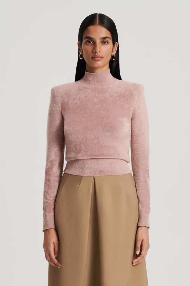 Scanlan Theodore Sweaters Women VELVET SHOULDER PAD SWEATER NUDE