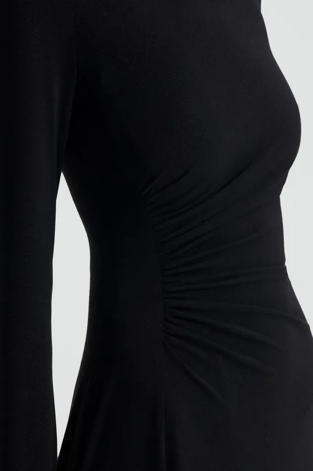 Scanlan Theodore TINSEL PRINT DRAPE DRESS BLACK Women Dresses
