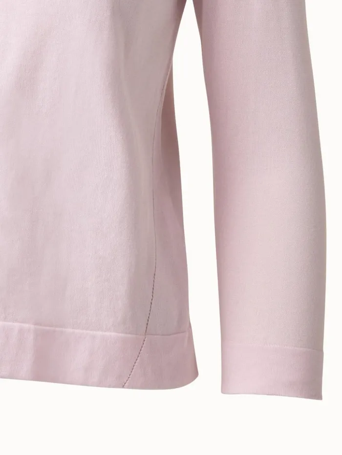 Sea Island Cotton Ai Hemstitch Cardigan Blush Women Akris Knitwear