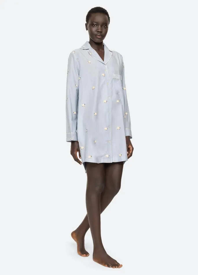 Sea New York Sleepwear Women Sheep Night Shirt Sky