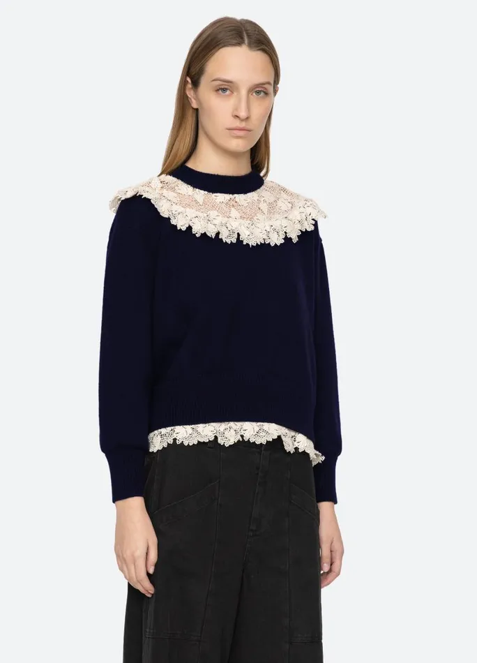 Sea New York Sweaters Women Kristeen Sweater Navy Sea New York Sweaters Women Kristeen Sweater Navy