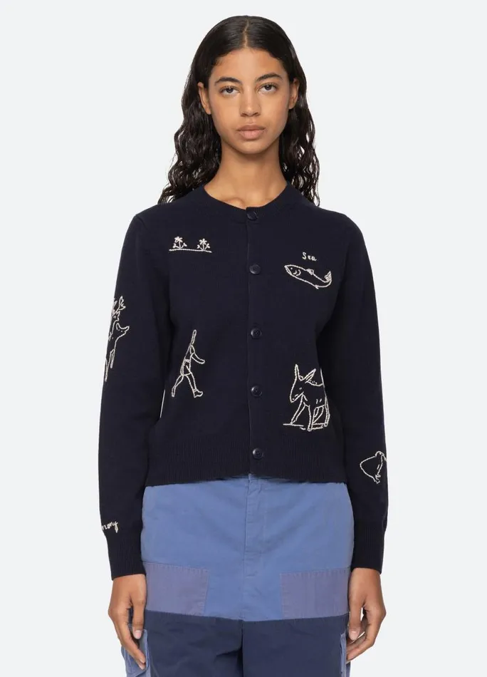 Sea New York Tops Women Demi Cardigan Navy Sea New York Tops Women Demi Cardigan Navy