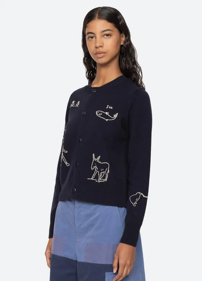 Sea New York Tops Women Demi Cardigan Navy Sea New York Tops Women Demi Cardigan Navy