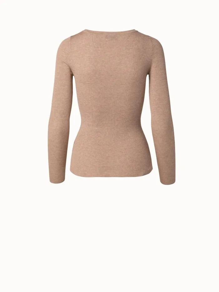 Seamless Silk Cotton Knit Pullover Craft Women Akris Knitwear