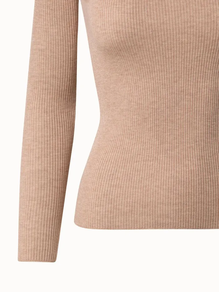 Seamless Silk Cotton Knit Pullover Craft Women Akris Knitwear