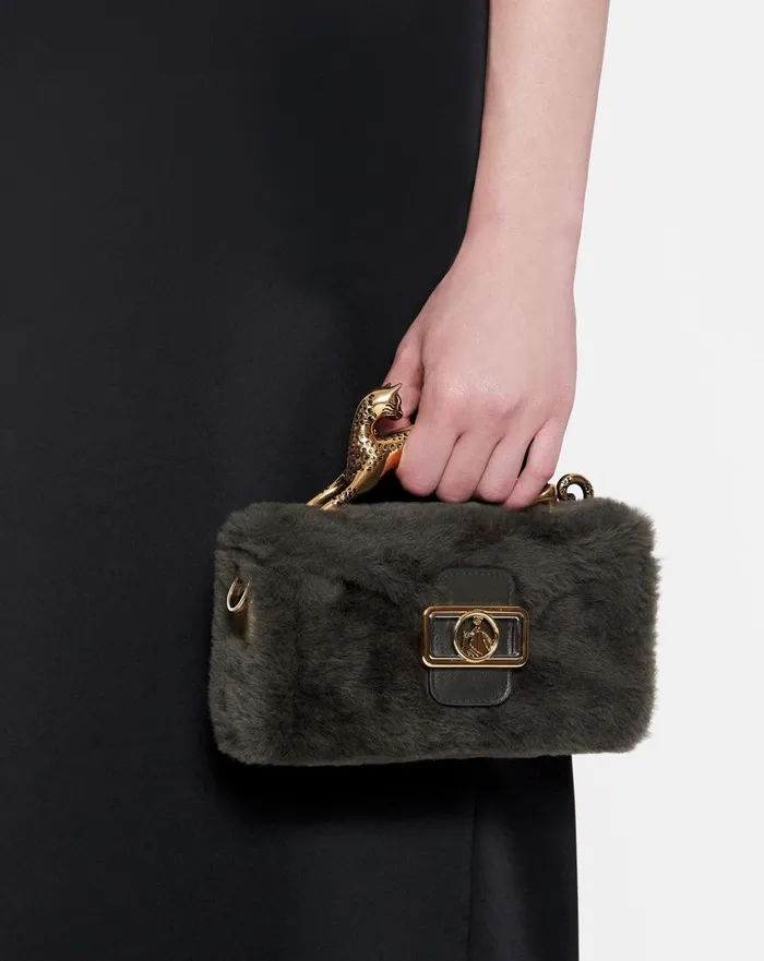 Shearling Nano Pencil Cat Bag Loden Women Lanvin Mini Bags and Clutches