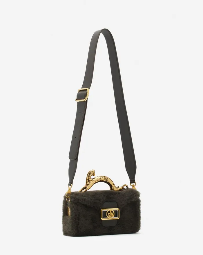 Shearling Nano Pencil Cat Bag Loden Women Lanvin Mini Bags and Clutches