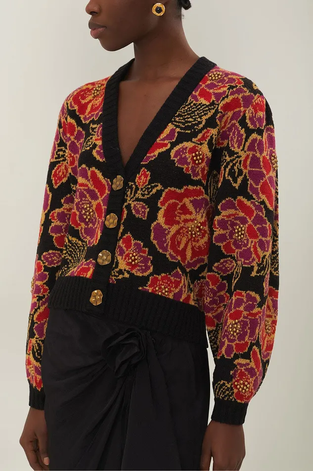 Shiny Chita Knit Cardigan Women Farm Rio Cardigans