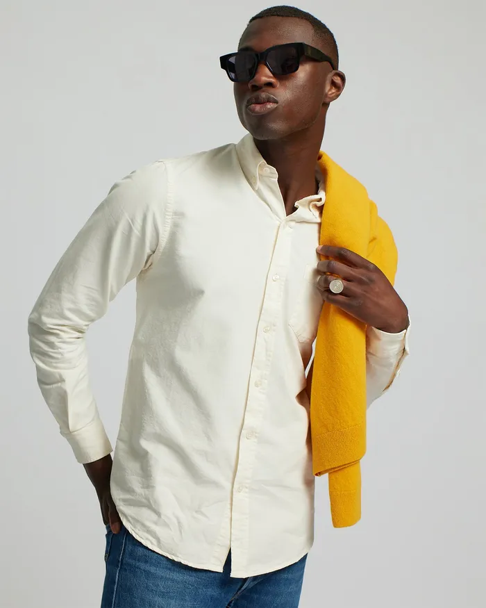 Shirts Colorfulstandard Men Organic Button Down Shirt 8211 Navy Blue