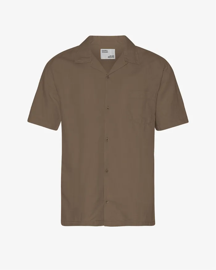 Shirts Linen Short Sleeved Shirt 8211 Cedar Brown 8211 Colorfulstandard Men