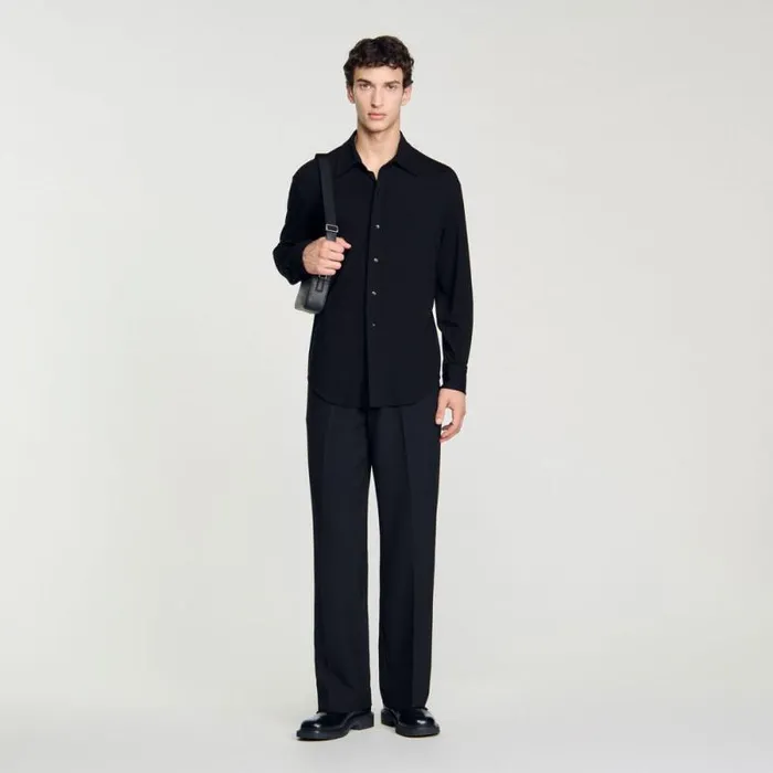 Shirts Men SANDRO Jersey Shirt Black