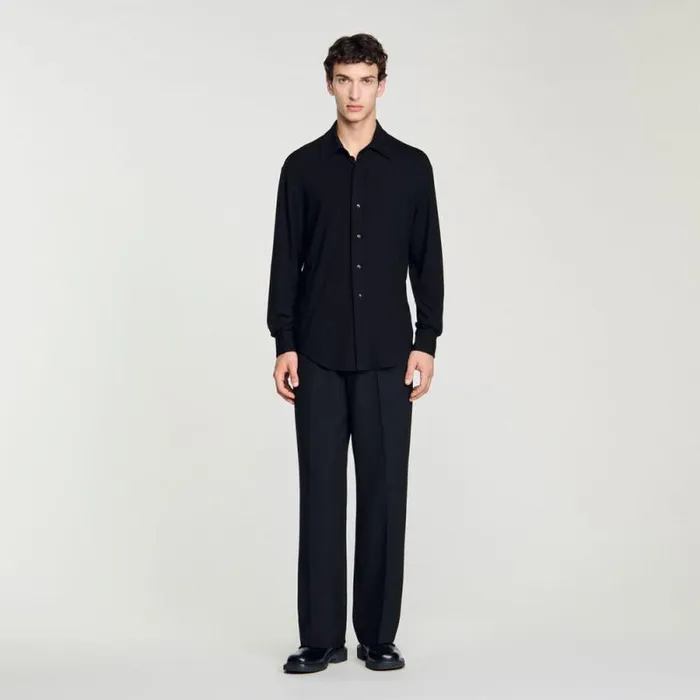 Shirts Men SANDRO Jersey Shirt Black