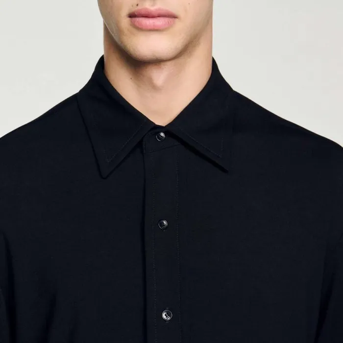 Shirts Men SANDRO Jersey Shirt Black