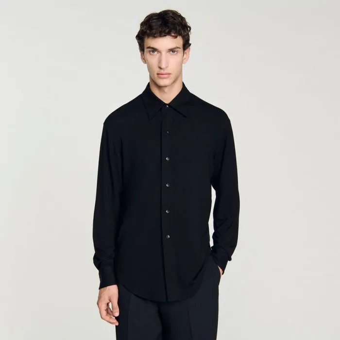 Shirts Men SANDRO Jersey Shirt Black