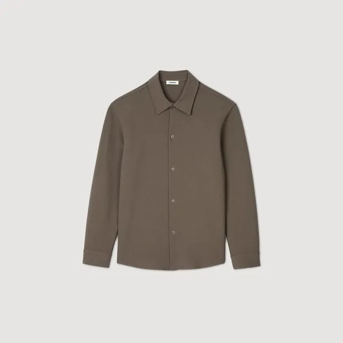 Shirts Men SANDRO Longsleeved Jersey Shirt Taupe