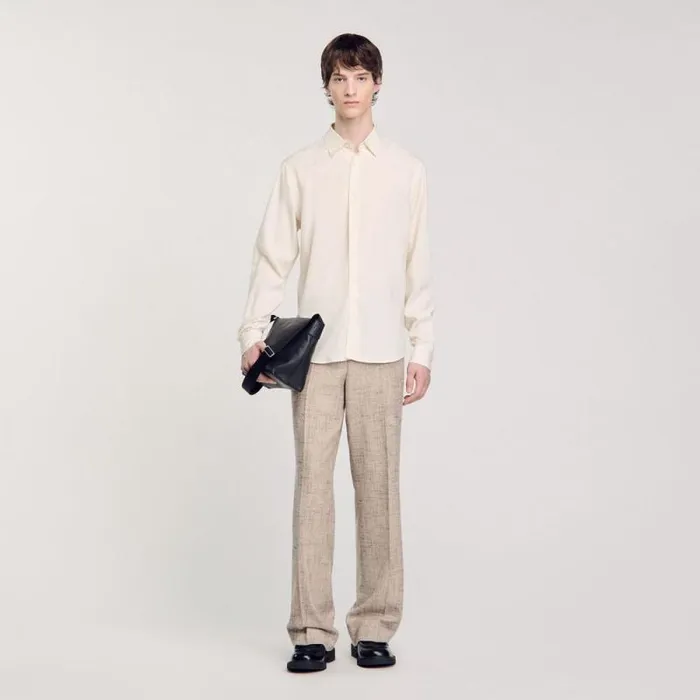 Shirts Men SANDRO Longsleeved Loosefit Shirt White