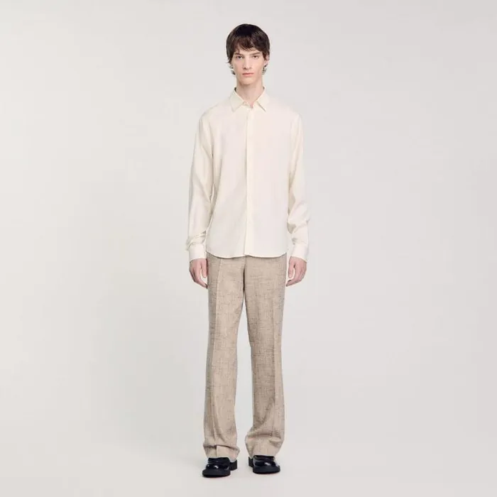 Shirts Men SANDRO Longsleeved Loosefit Shirt White