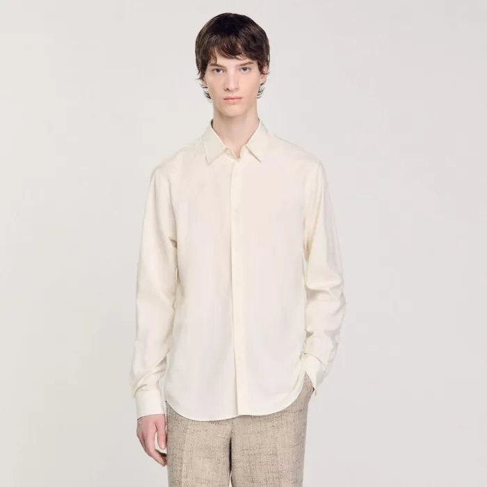 Shirts Men SANDRO Longsleeved Loosefit Shirt White
