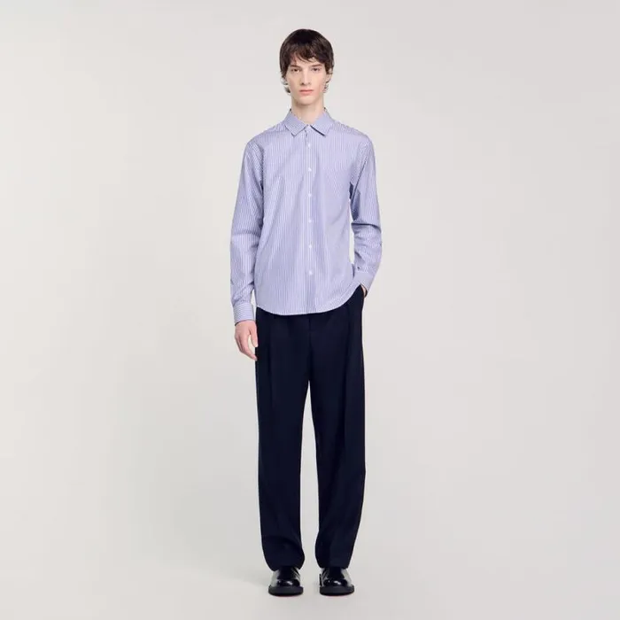 Shirts Men SANDRO Striped Shirt Blue