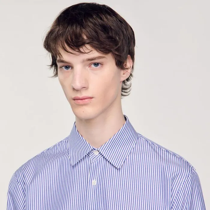 Shirts Men SANDRO Striped Shirt Blue