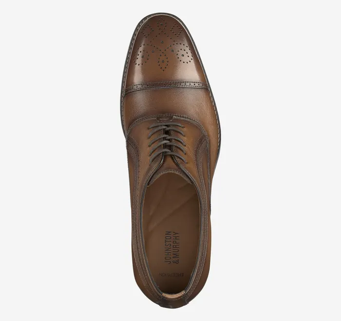 Shoes Men Danridge Cap Toe Tan Full Grain Johnston and Murphy