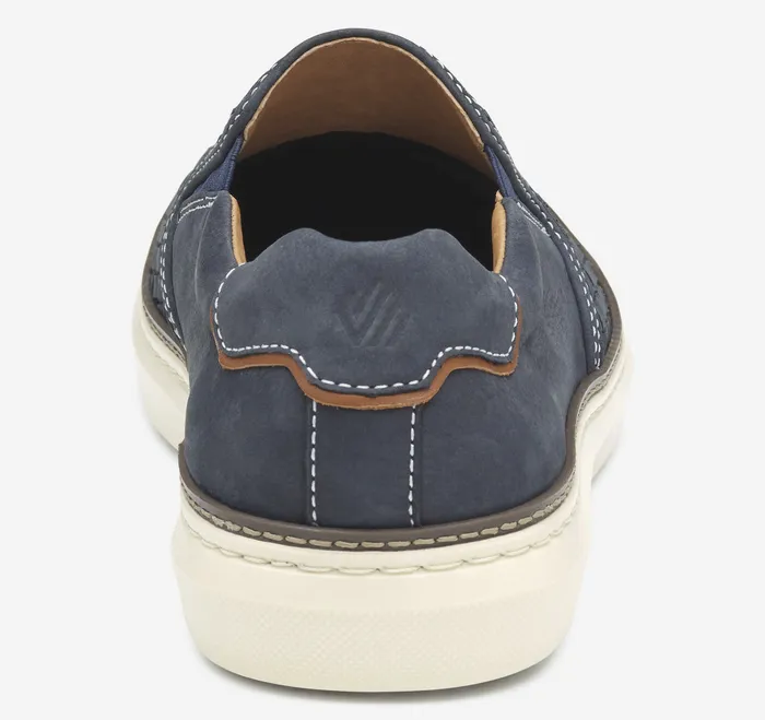 Shoes Men McGuffey 2 Woven SlipOn Navy Woven Tumbled Nubuck Johnston and Murphy