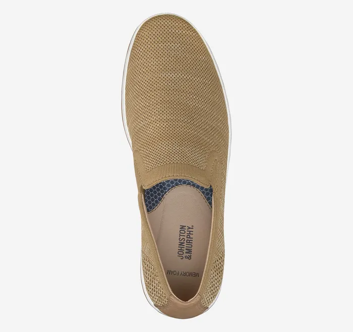 Shoes Men Trenton Knit SlipOn Beige Knit Johnston and Murphy