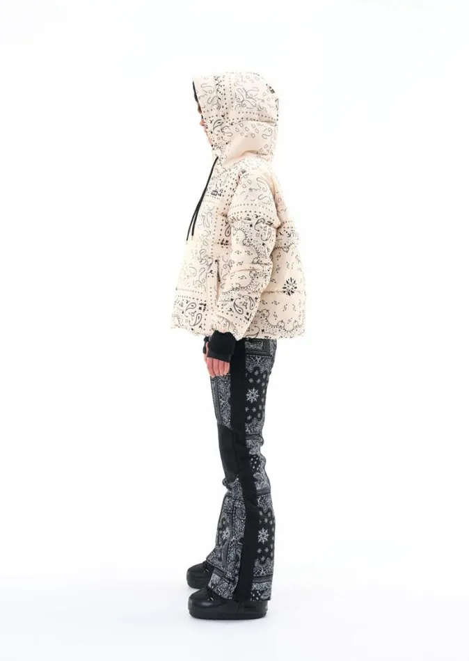 Shop ANDORRA SNOW JACKET IN BANDANA PRINT PEARLED IVORY PE Nation Jackets