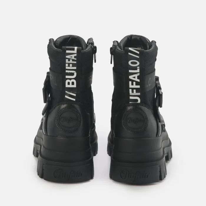 Shop Boots and AnkleBoots BUFFALO Aspha Com1 Laceup Mid Black