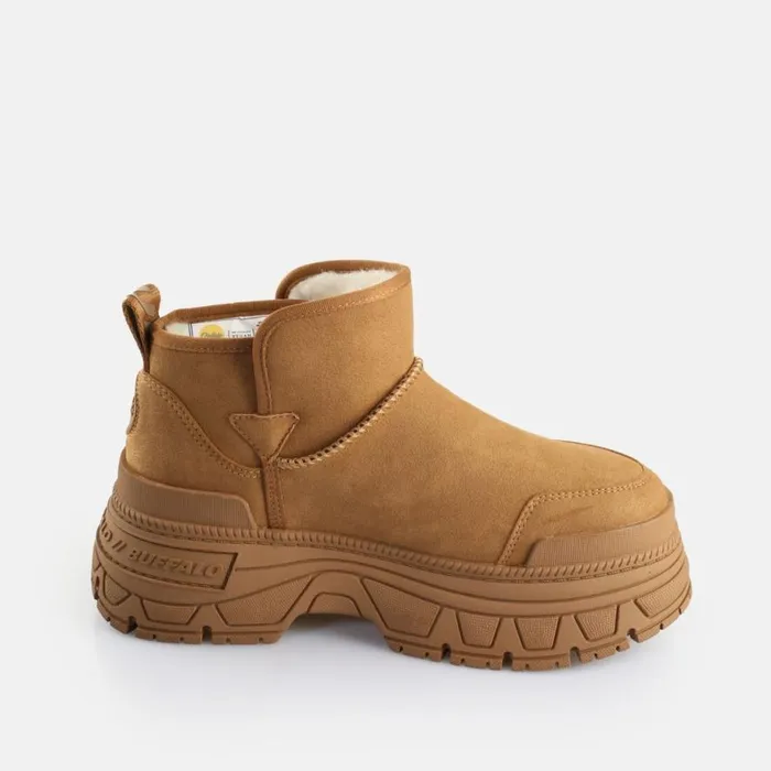 Shop Boots and AnkleBoots BUFFALO Fusion Slip On Lo Warm Cognac