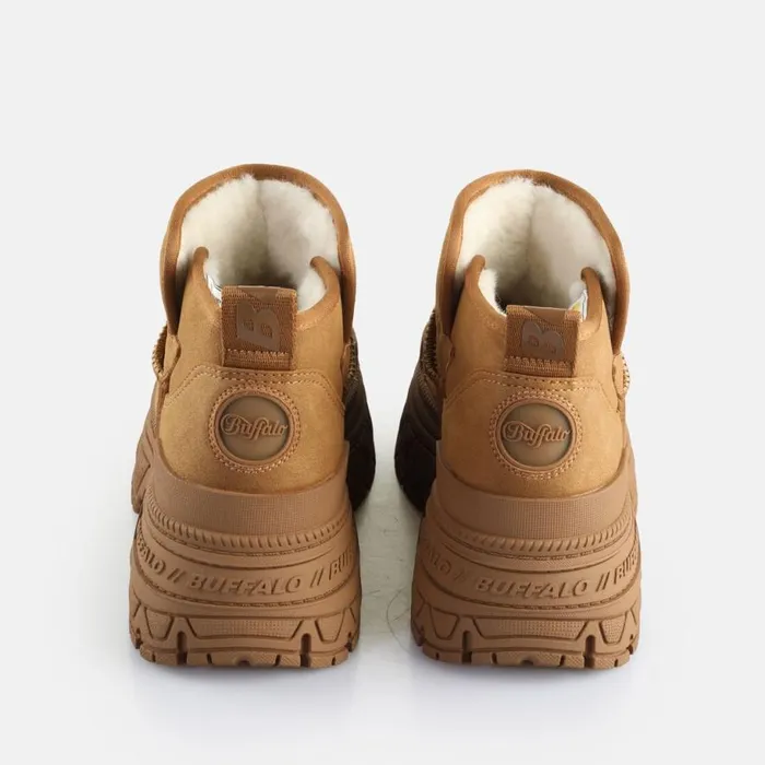 Shop Boots and AnkleBoots BUFFALO Fusion Slip On Lo Warm Cognac