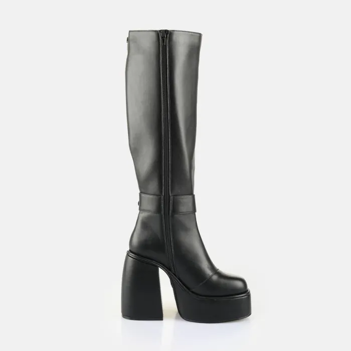 Shop Boots and AnkleBoots BUFFALO Heart Boot Hi Buckle Black