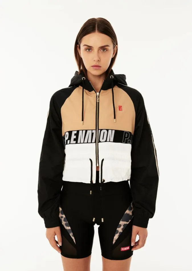 Shop CROPPED MAN DOWN JACKET IN SAND PE Nation Jackets