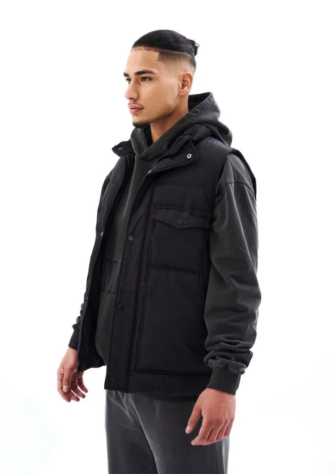 Shop CUTBACK VEST IN BLACK PE Nation Jackets