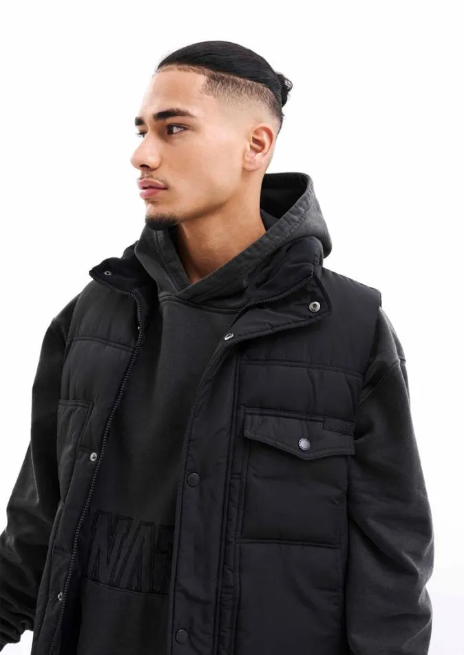 Shop CUTBACK VEST IN BLACK PE Nation Jackets