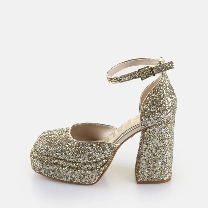 Shop Heels BUFFALO May Dorsay Shine Gold