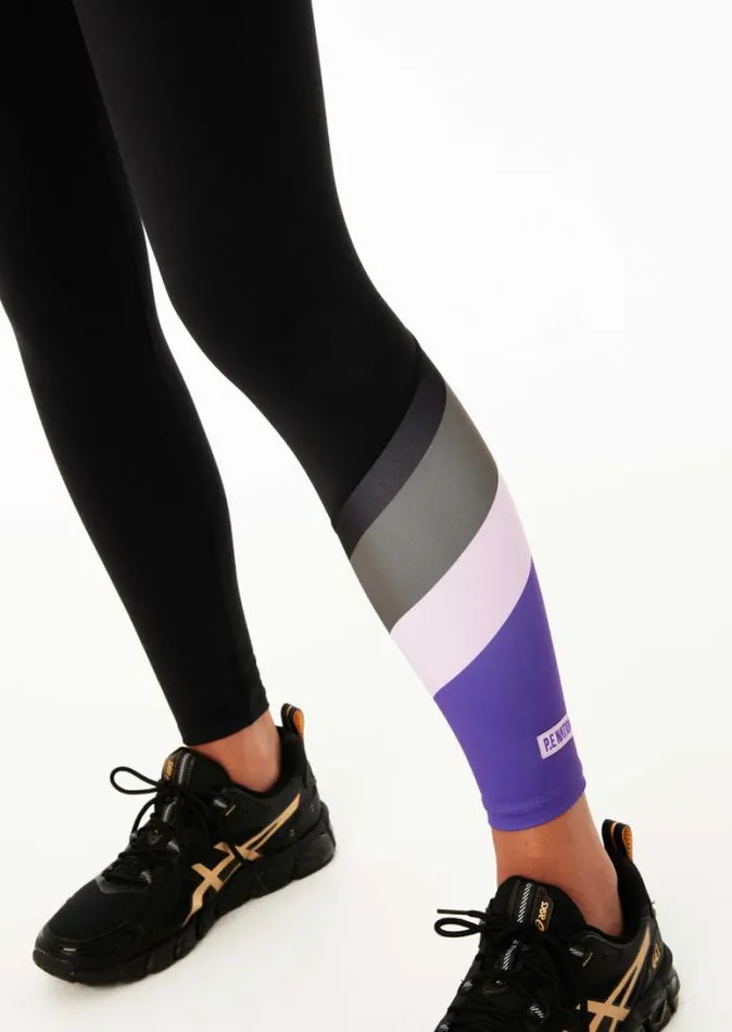 Shop POLE POSITION 78 LEGGING IN BLACK ROYAL LILAC PE Nation Leggings