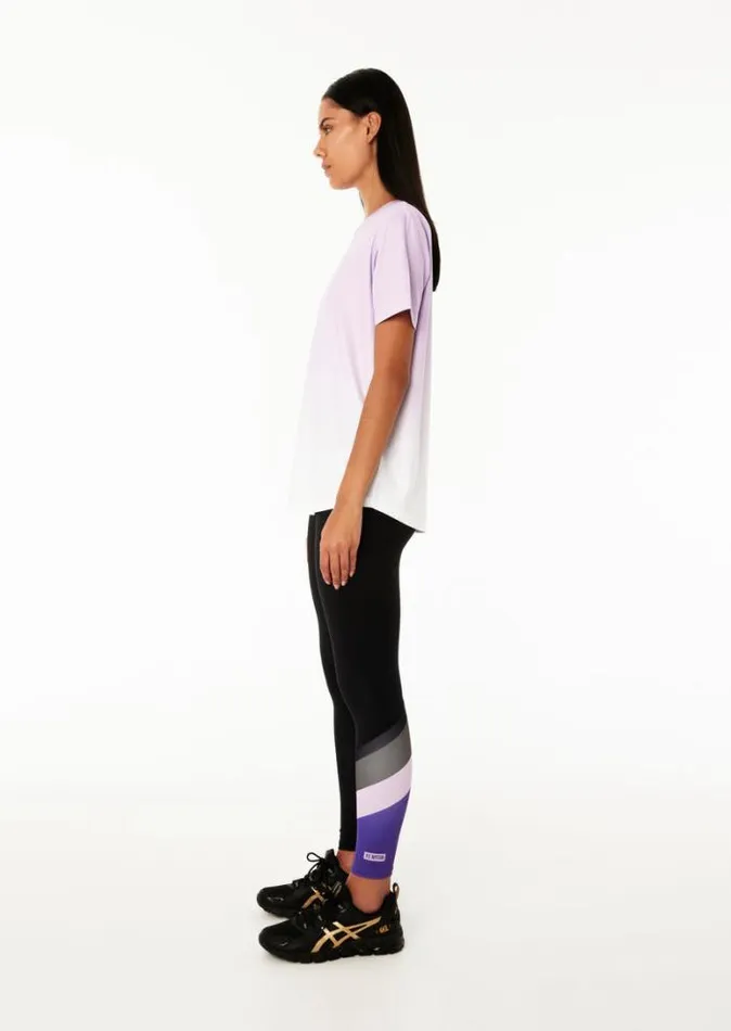 Shop POLE POSITION 78 LEGGING IN BLACK ROYAL LILAC PE Nation Leggings