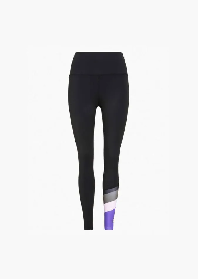 Shop POLE POSITION 78 LEGGING IN BLACK ROYAL LILAC PE Nation Leggings