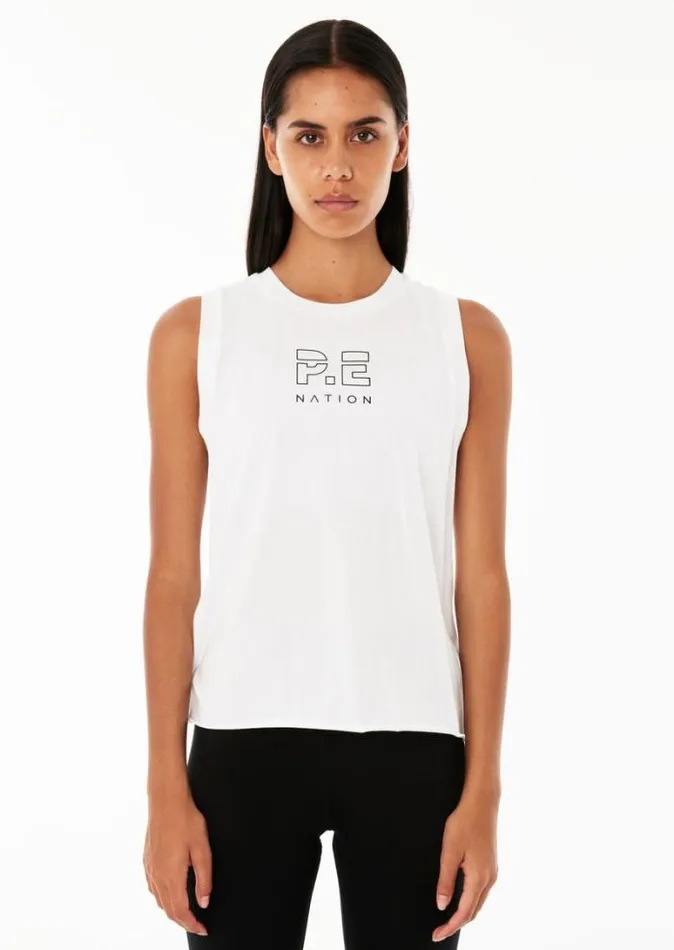 Shop SHUFFLE TANK IN WHITE PE Nation Tees and Tanks