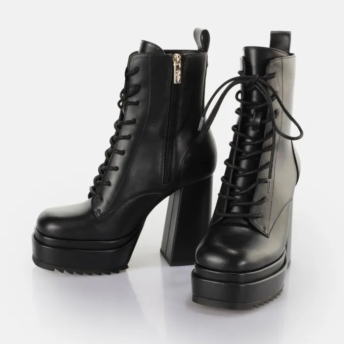Shop Vegan Shoes BUFFALO May W Lace Up Boot Black