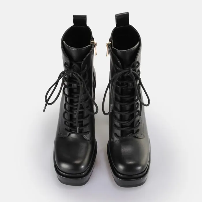 Shop Vegan Shoes BUFFALO May W Lace Up Boot Black