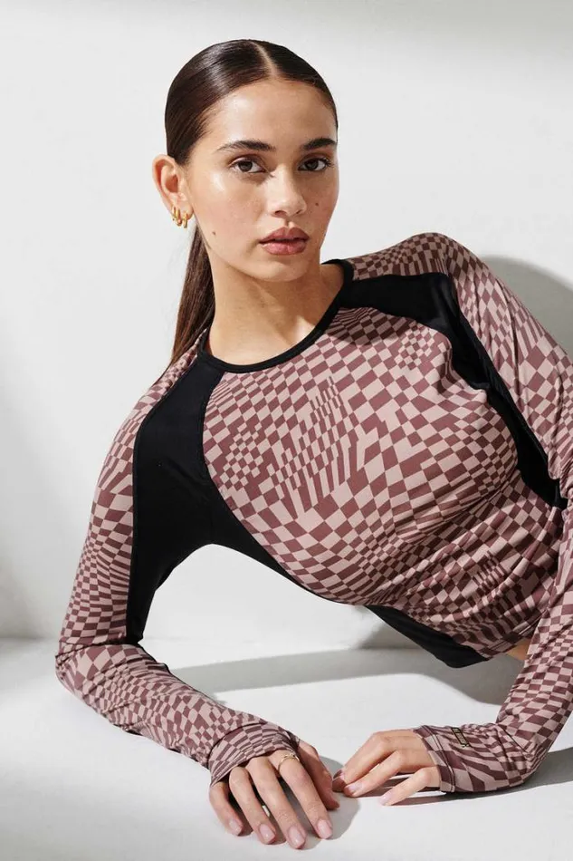 Shop VOYAGER LS TOP IN CHECK PRINT PE Nation Long Sleeve Tops
