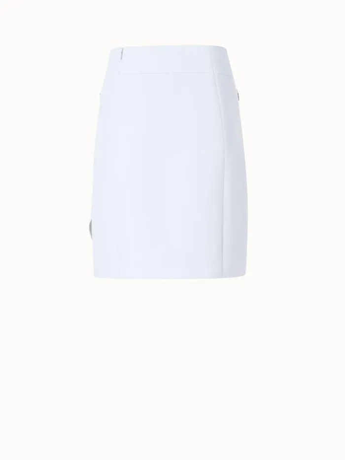 Short Skirt In Cotton DoubleFace Ecru Women Akris Skirts