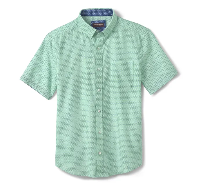 ShortSleeve Shirts Printed ShortSleeve Shirt MintNavy Bar Johnston and Murphy Men