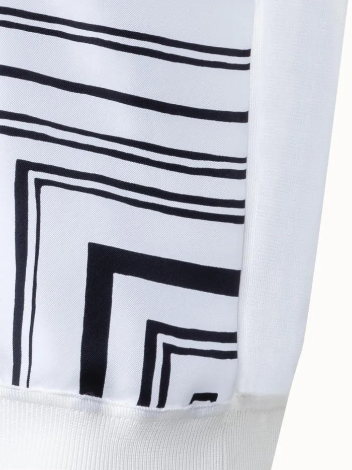Short Sleeves Sweater In Silk Lizzi039s Lines Ecrublack Women Akris Knitwear