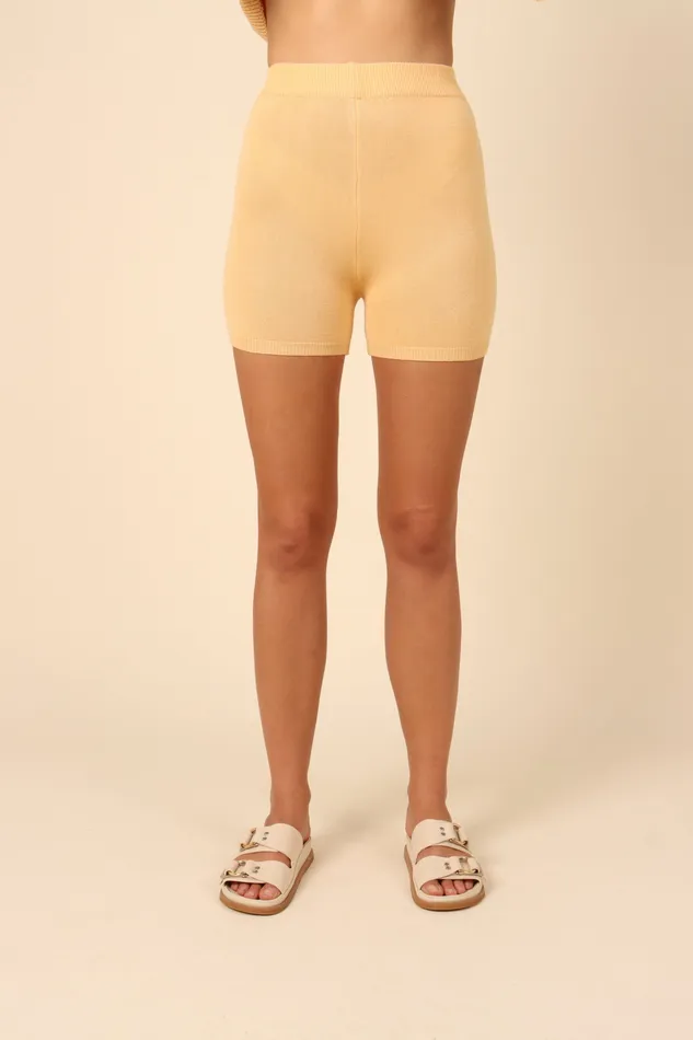 Shorts Women Seeker Knit Bike Shorts 8211 Yellow Yellow petalandpup